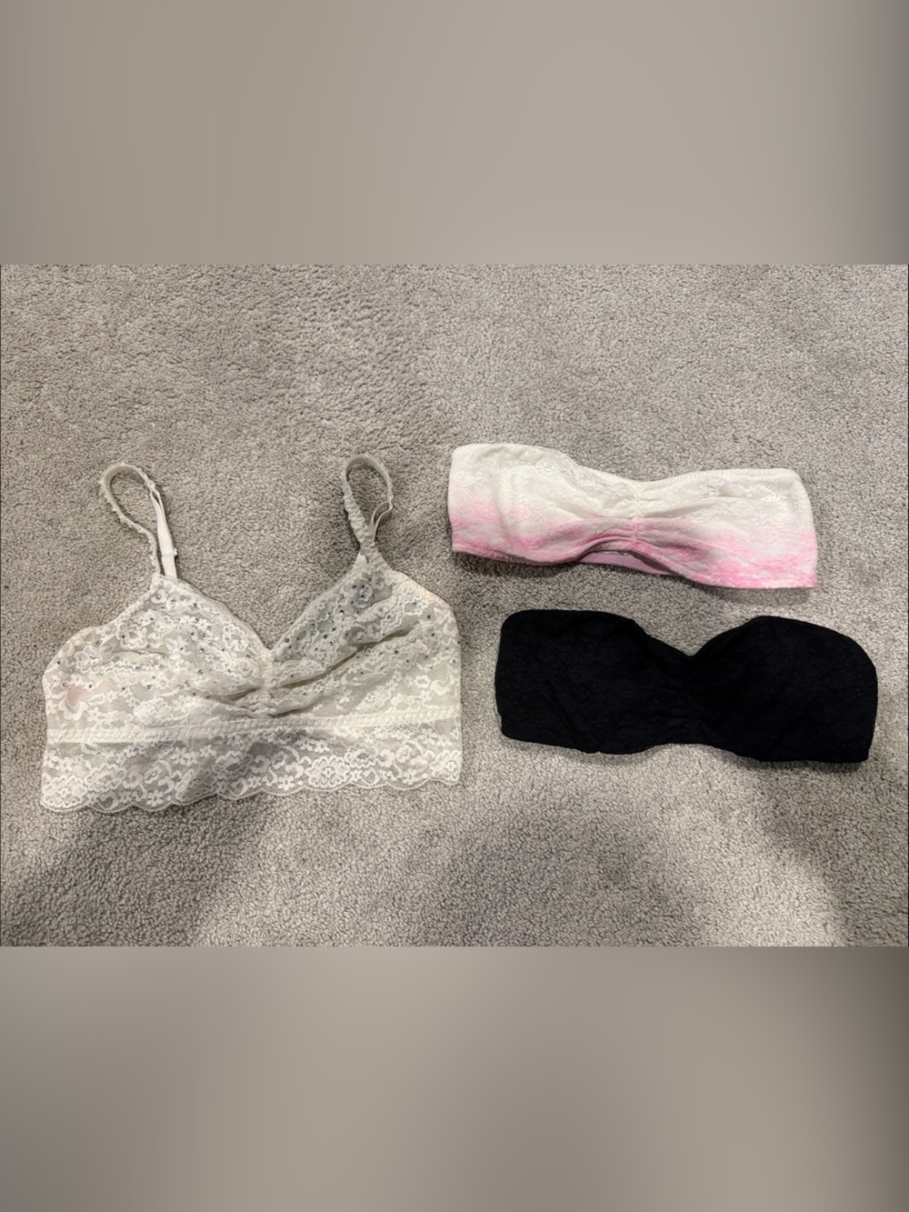 Set of 3 Victoria’s Secret PINK bralettes size y